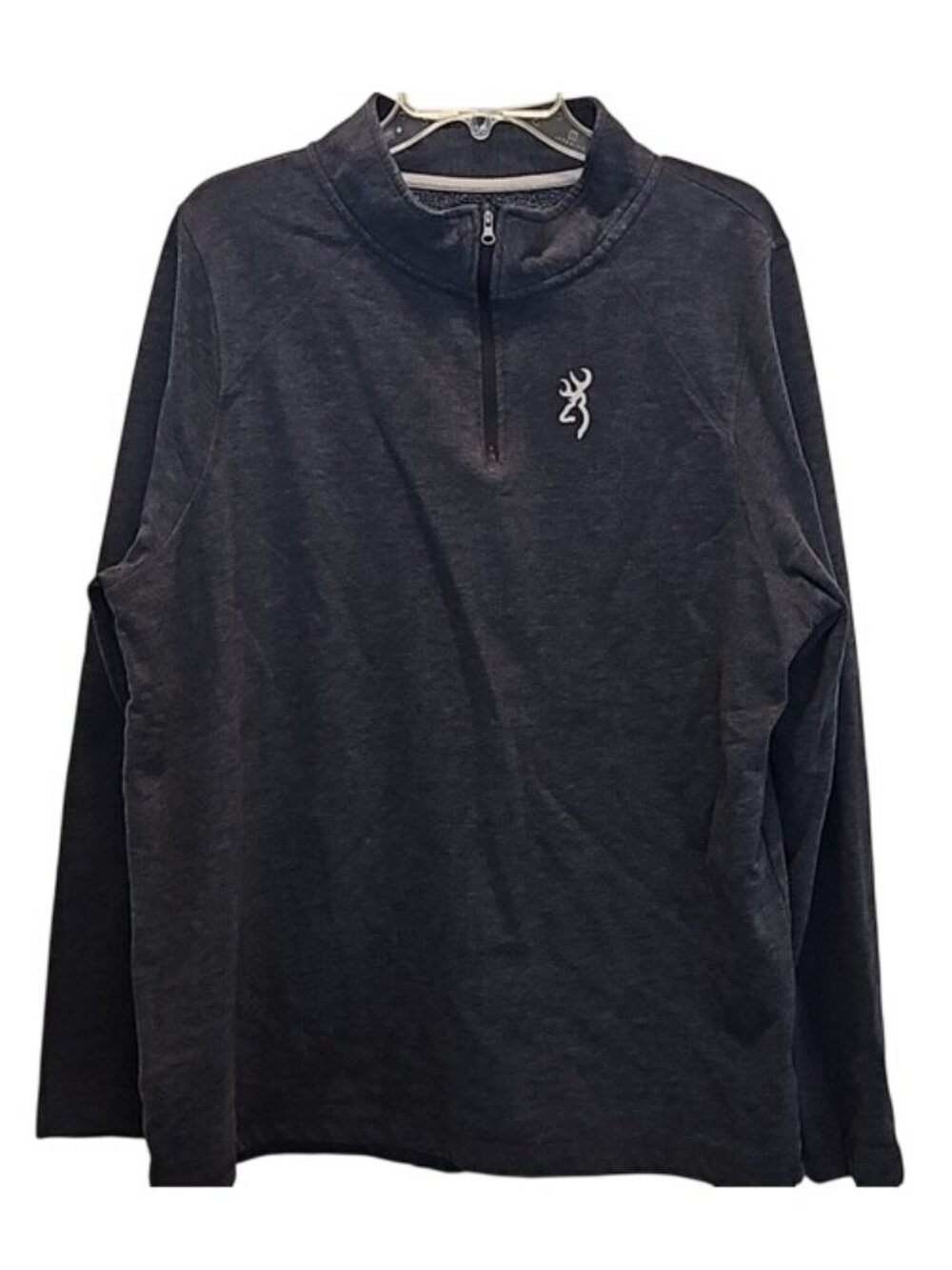 Browning 1/4 Zip Pullover Top XL Men's Outdoor Hiking Fleece Navy Blue Lounge